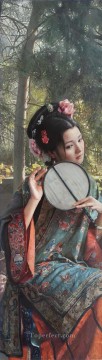 中国 Painting - 南京の美しい中国の女の子